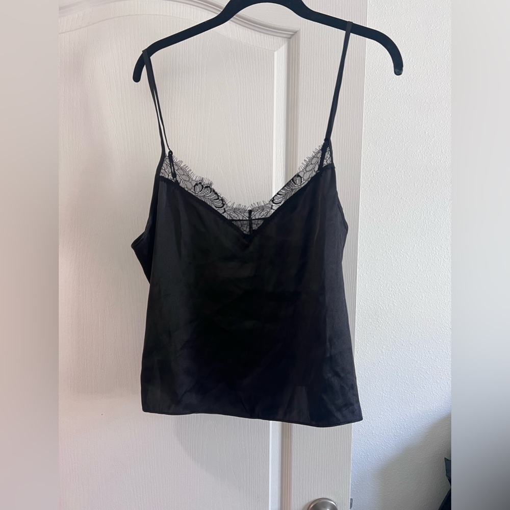 In Bloom by Jonquil Black Lace Crop Tank SZ L
